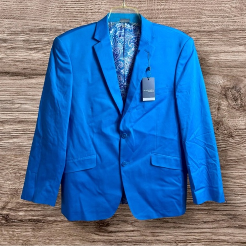 NWT Madison blazer. Motion stretch. Modern fit.  40S blue turquoise